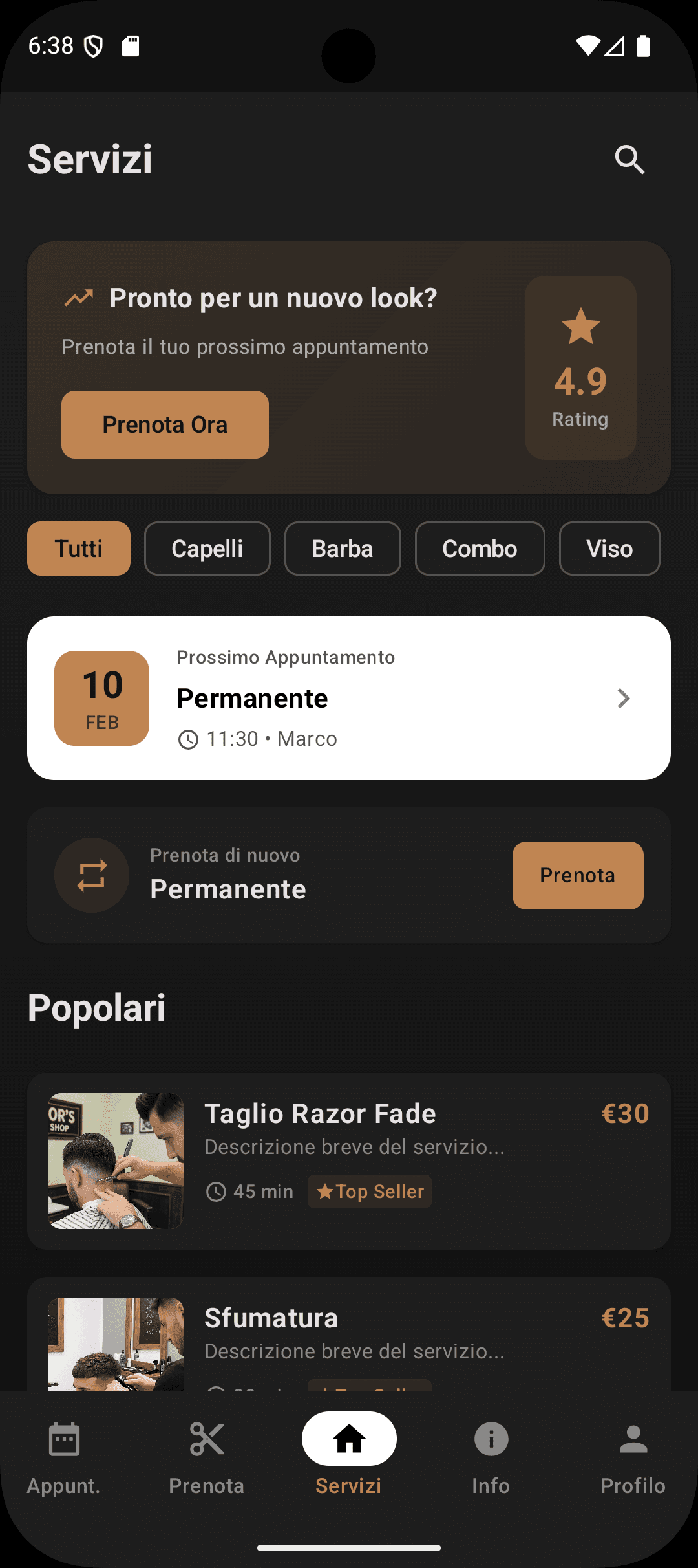 Project: App Parrucchiere KMP - David Ponzi Portfolio